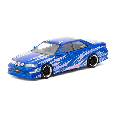 1/64 TARMAC VERTEX豐田Mark II JZX100藍色Metallic合金汽車模型
