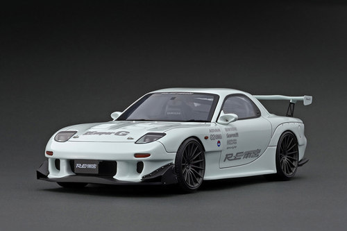 1/18 馬自達 萬事得RX-7 (FD3S) RE Amemiya白色經典樹脂跑車模型