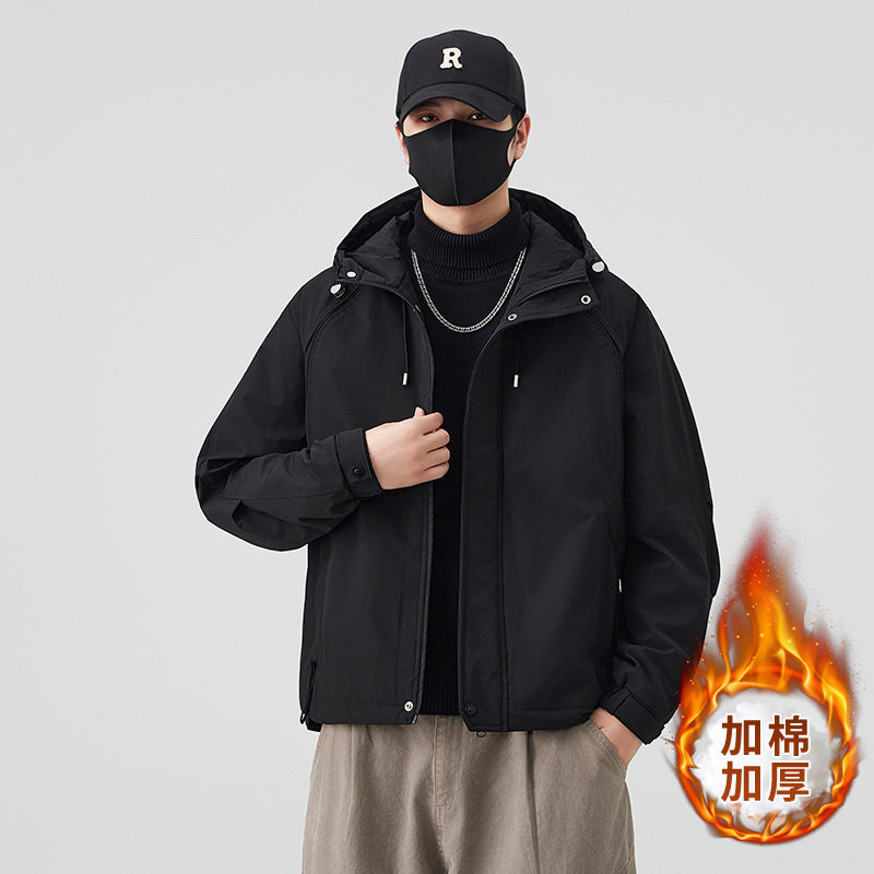 户外秋冬款连帽夹克外套男女潮牌防风防水登山服外套加厚棉服棉衣