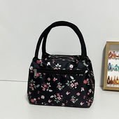 上班手提小包妈妈婆婆防水手拎包牛津帆布买菜包学生便当包带饭袋