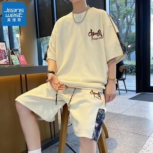 潮流百搭短袖 男 休閑運(yùn)動(dòng)套裝 真維斯2025新款 時(shí)尚 套裝 男士 T恤短褲