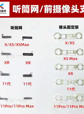 感应胶圈 苹果X XR XS 11代 12pro Max前置摄像头固定支架 听筒网