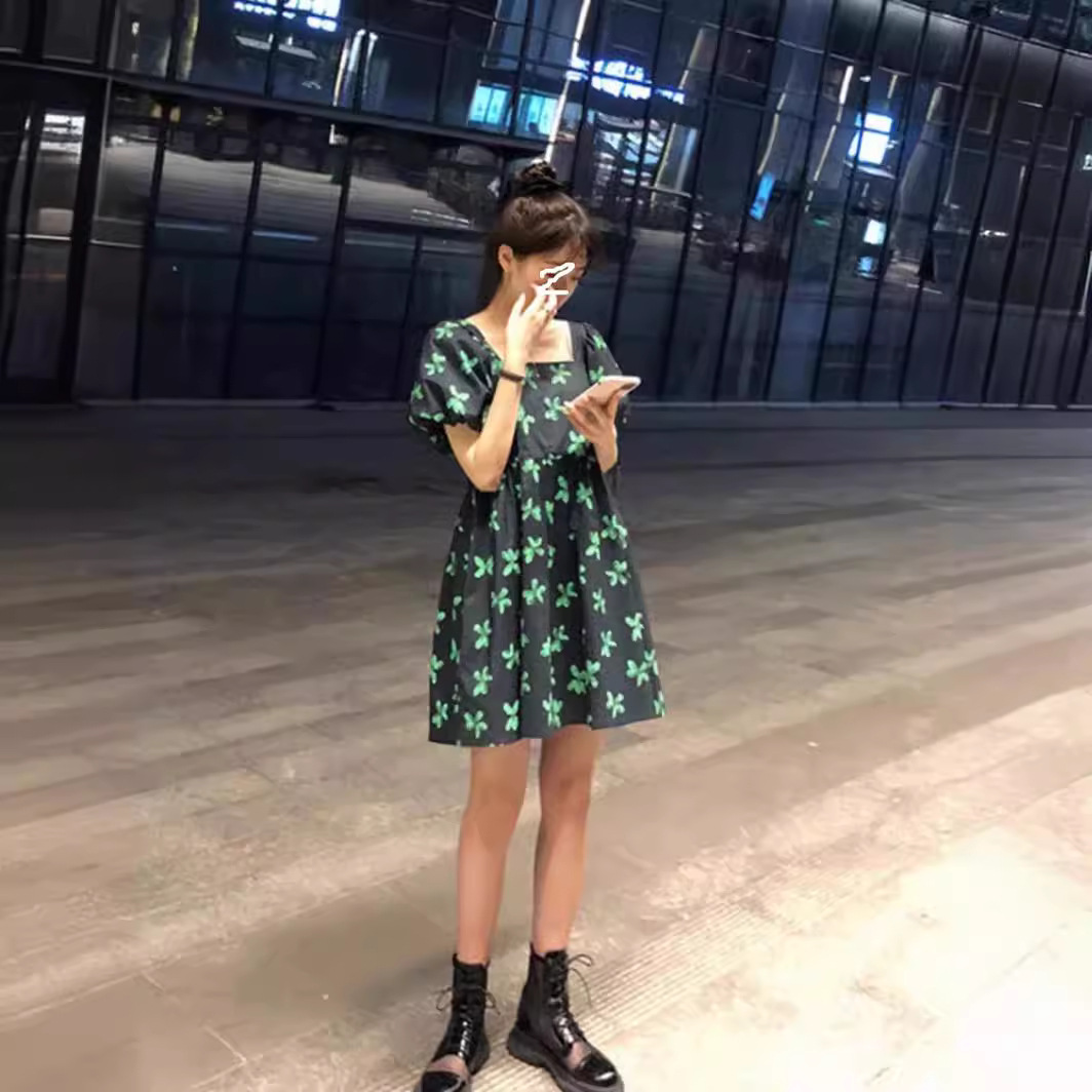 很仙的连衣裙小个子法式桔梗裙夏季初恋收腰气质维多利亚复古裙夏