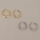 浮漾FLOAT简约圆圈耳饰女法式 通勤多层双圈金属素圈耳圈耳夹耳钉