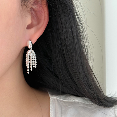 浮漾小众高级感金属流苏耳环