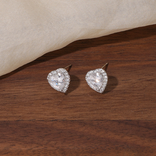 FLOAT浮漾爆闪满钻爱心锆石耳钉女高级感轻奢气质氛围感耳环耳夹