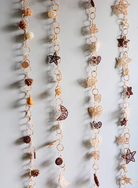 藤圈小挂件墙上拉花装饰爱心星星月亮藤球空中吊饰幼儿墙饰挂件