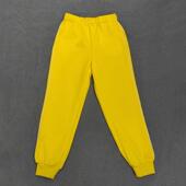 亮黄色拼接白细条加绒收口运动长裤 运动裤 同款 定做春秋冬男女校裤