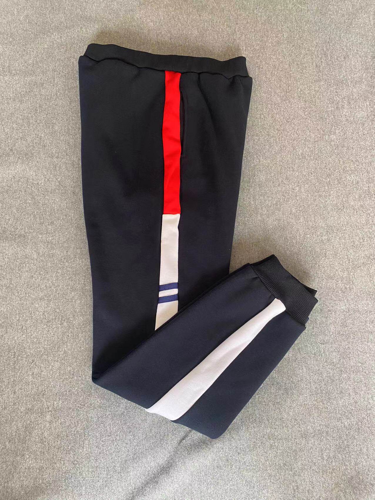 CUSTOM-MADE SPRING AUTUMN AND WINTER BOYS AND GIRLS SCHOOL PANTS THE SAME SWEATPANTS NAVY BLUE STITCHING RED AND WHITE TWO-BAR FLEECE SPORTS PANTS