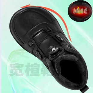 宽头鞋 冬季 宽松宽楦拇指外翻皮鞋 男女加厚老人棉鞋 保暖宽脚健步鞋