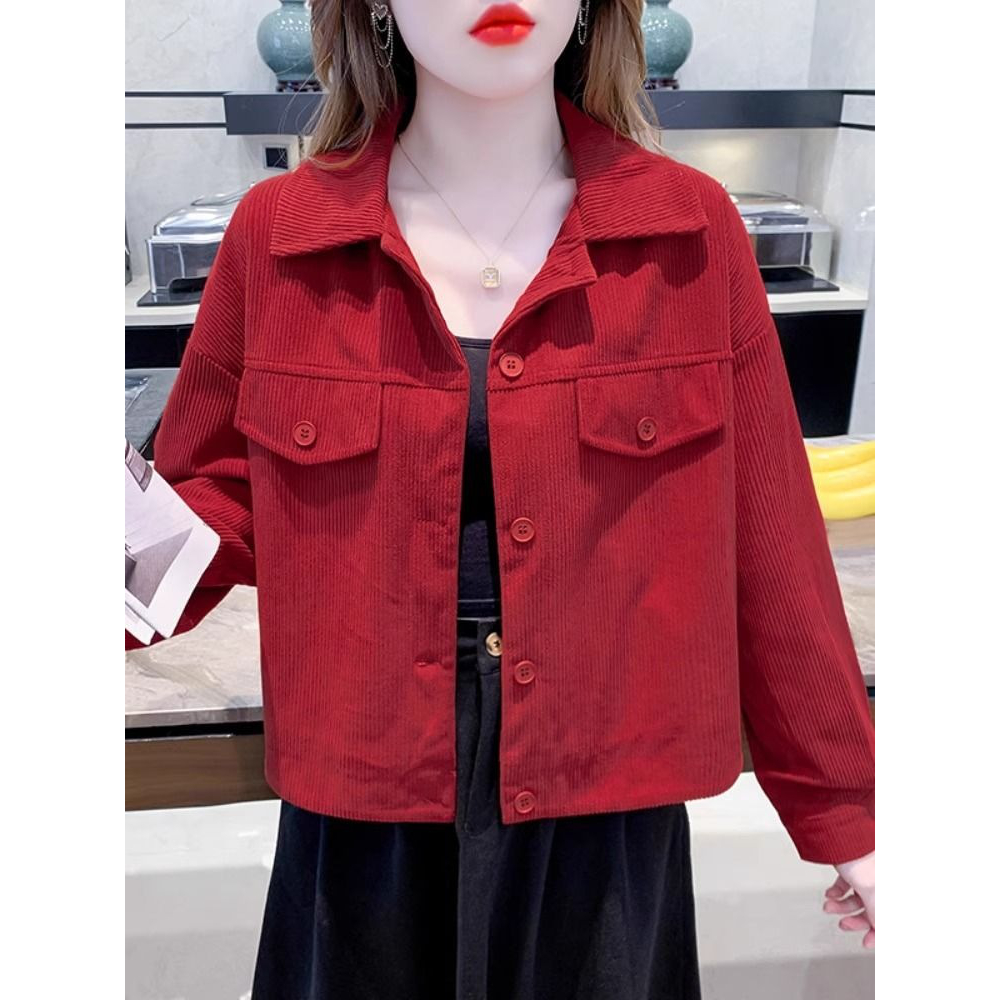 早春秋冬季2023年新款小香风短外套女士爆款小个子棒球服夹克红色