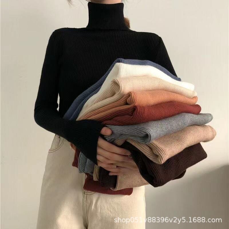 百搭新款大码女款毛衣2026黑色新款上衣显瘦打底衫洋气针织衫