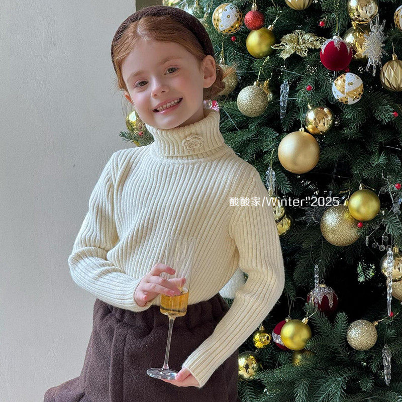 女童花朵高领针织打底毛衣冬季新品韩系女宝宝坑条毛线衣内搭上衣,童装/婴儿装/亲子装,毛衣/针织衫,淘宝优惠券,粉丝福利购,淘宝优惠卷