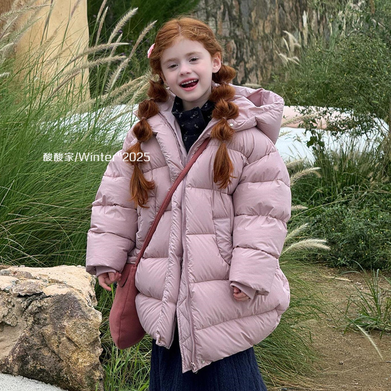女童90白鸭绒加厚保暖外套