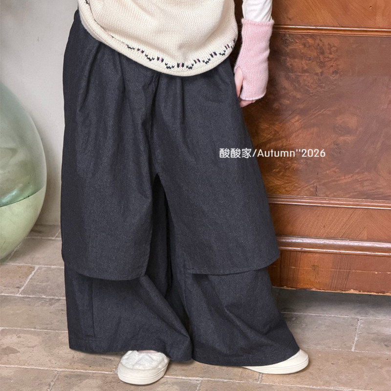 女童黑色屁帘牛仔裤长裤图片