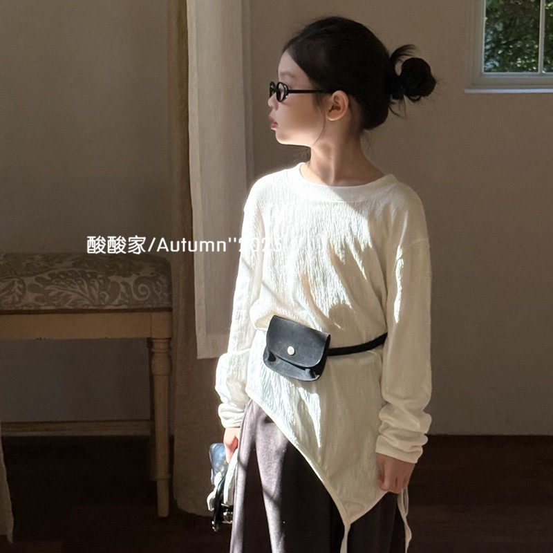女童设计感不规则打底衫