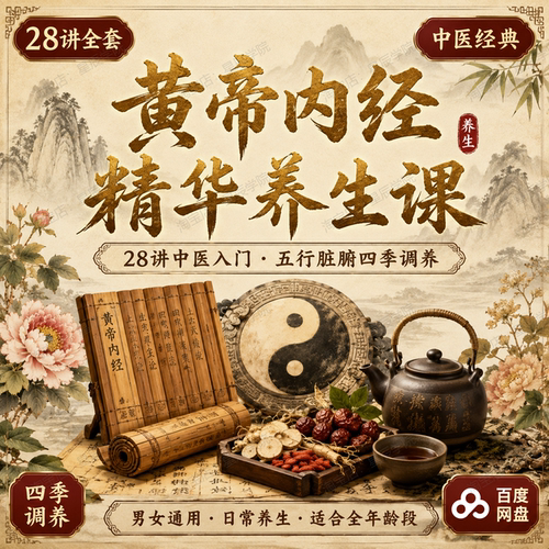 28节黄帝内经精华养生课中医入门五行脏腑气血四季调养视频课程