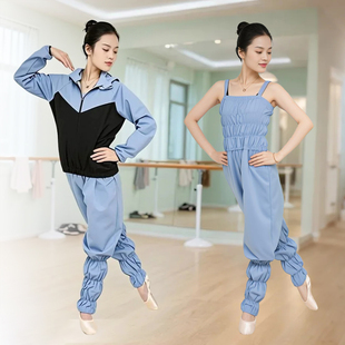 舞蹈生暴汗服健身运动芭蕾舞练功服艺考发汗桑拿衣减肥背带连体裤