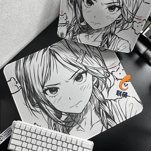 Kuroha欲语鼠标垫平替款黑白线条女孩电竞外设垫子加厚FPS游戏