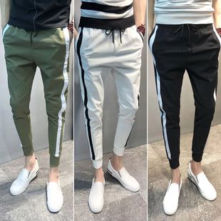 子男韩版 休闲小脚裤 潮流夏季 精神小伙潮牌百搭弹力男士 男 九分裤 裤