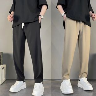 男简约设计垂感休闲裤 垂感西裤 男士 直筒裤 男 秋季 微锥百搭长裤 新款