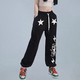 秋2025跨境高腰束脚宽松欧美运动裤男女102B-K678P45，女装休闲裤，星座102B