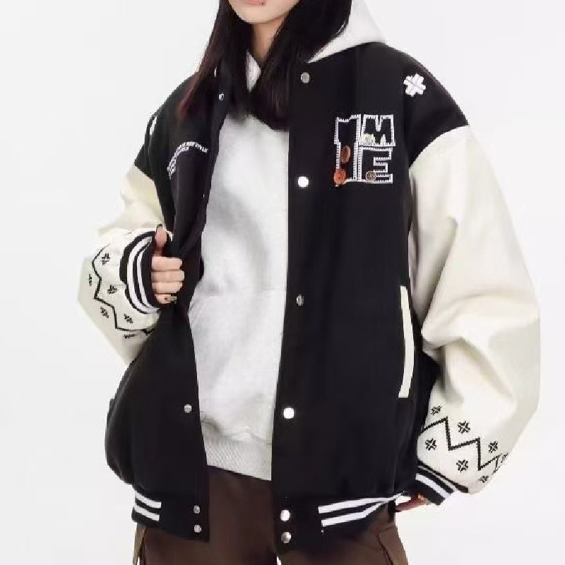 秋2025美式高街刺绣棒球服夹克字母百搭情侣外套102B-JK8837P78,男装夹克,星座102B