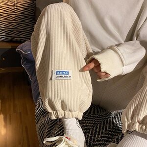 灯芯绒哈伦裤男女秋冬加绒加厚学生韩版休闲裤102B-K251P45加绒50图片