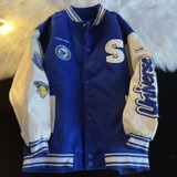 秋韩版复古学院风拼接宽松休闲棒球服夹克运动外套102B-W8002P75，男装夹克，星座102B