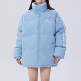 情侣款2025潮条纹棉服面包服男女宽松冬加厚外套102B-M1315P95，男装棉衣，星座102B