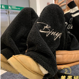 羊羔绒加绒加绒刺绣直筒长裤秋冬款学生韩版休闲裤102B-JR843P58，男装卫衣，星座102B