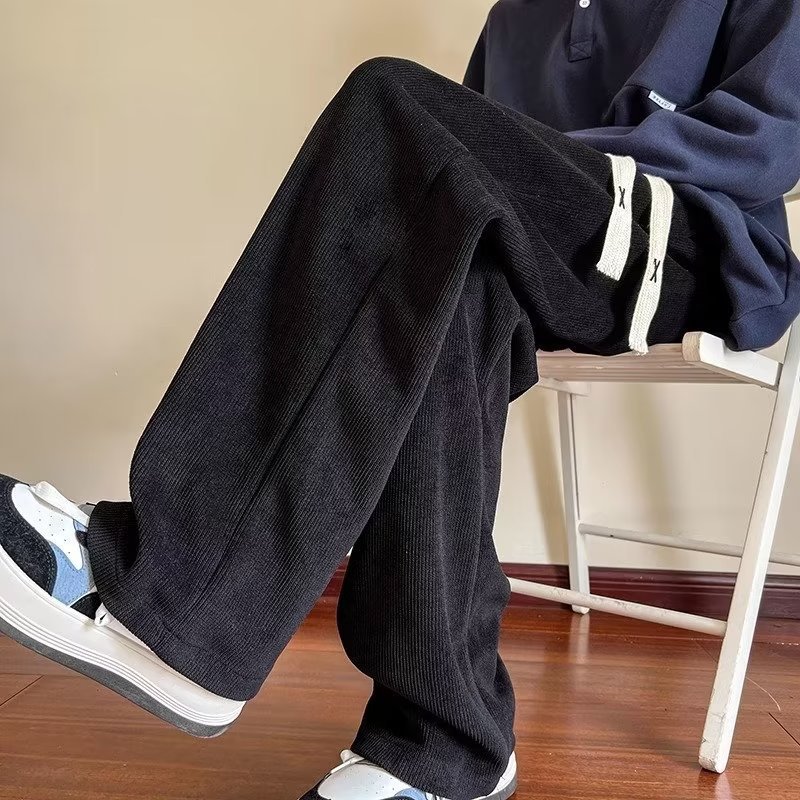 冷淡风高级感裤子男款春秋2025新款雪尼尔日系宽松直筒垂坠感卫裤,男装棉衣,星座102B