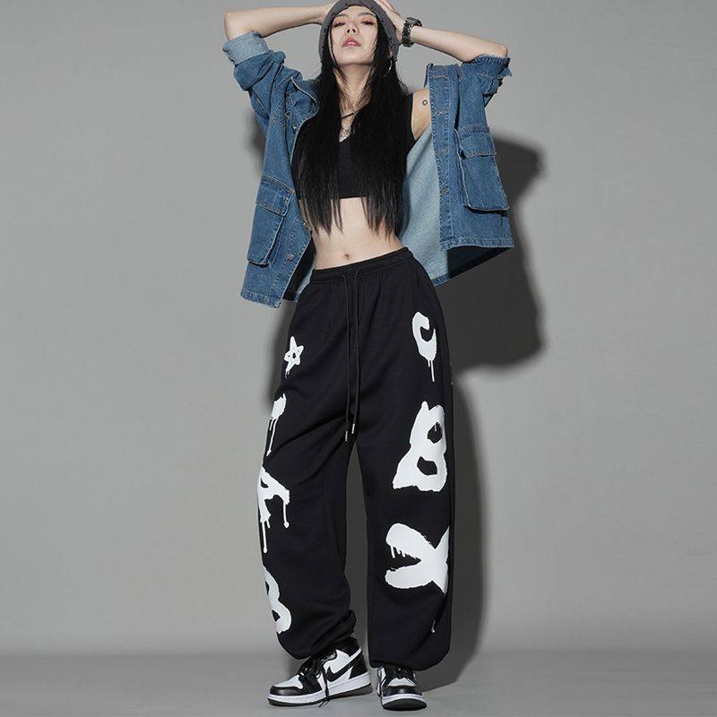 束脚涂鸦爵士嘻哈跳舞运动裤男女酷炫hiphop休闲裤潮102B-K797P45,男装休闲裤,星座102B