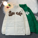 立领情侣棉服外套秋冬面包服美式毛巾绣潮牌宽松棉衣102B-M582P95，男装棉衣，星座102B