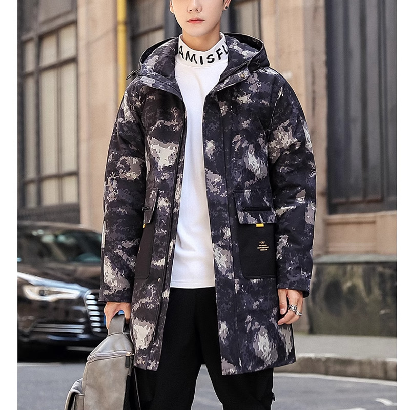 直播可吃货冬装迷彩大口袋连帽胶印户外羽绒服102B-Y018P200特批,男装羽绒服,星座102B