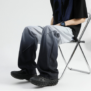 秋2025潮牌渐变直筒阔腿运动裤复古宽松百搭休闲裤102B-K4505P50,女装休闲裤,星座102B