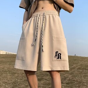 五分裤男潮流宽松男士短裤休闲裤凹凸透气面料中裤102B-K2443P30图片