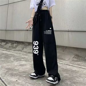 2024秋抽绳字母裤嘻哈hiphop街舞潮运动阔腿休闲裤102B-K741P40图片