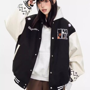 秋2025美式高街刺绣棒球服夹克字母百搭情侣外套102B-JK8837P78图片