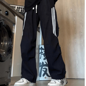 灯芯绒美式复古三条杠工装裤休闲运动休闲裤102B-K8217P45加绒F55图片