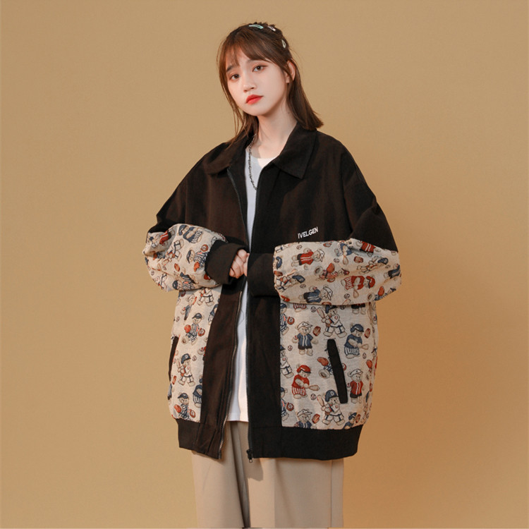 外套早秋潮ins盐系百搭棒球服新款复古上衣外套男女102B-W362P55图片