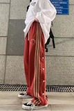 2024秋排扣裤开叉运动裤条纹垂坠感直筒休闲高腰腿裤102B-K234P45，男装休闲裤，星座102B