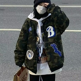 23全棉美式复古夹克棒球服外套迷彩毛巾绣宽松上衣102B-JK0729P98，男装夹克，星座102B