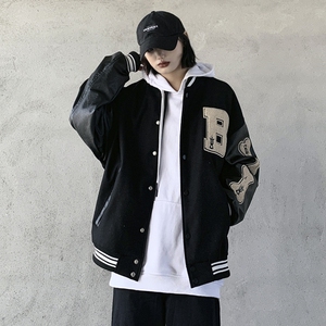 棒球服外套男女春秋宽松百搭拼接潮炸街夹克男女潮102B-W173P68图片