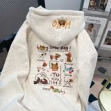 加厚刺绣小狗开衫外套洋气情侣连帽卫衣潮102B-W2759P55加绒65，女装短外套，星座102B