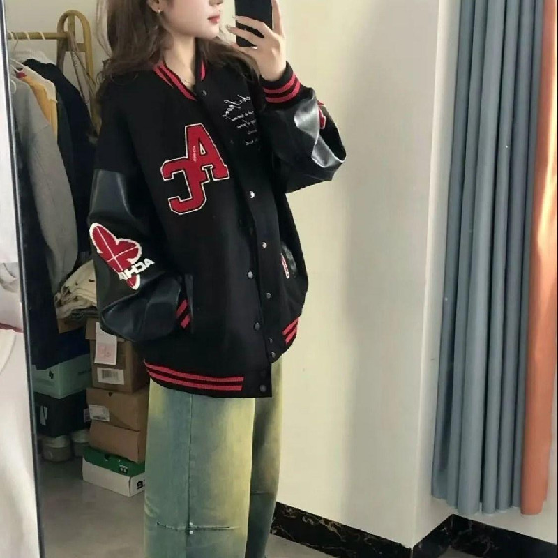 秋2025高质量刺绣毛呢夹克拼接撞色棒球服外套情侣102B-JK3387P75,男装夹克,星座102B