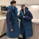 韩高订面料logo连帽羽绒服情侣中长款冬加厚外套102B-Y909P295，男装羽绒服，星座102B