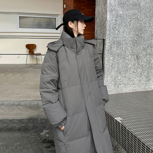 高绒户外抗寒羽绒服情侣长款冬加厚潮牌连帽白鸭绒102B-Y5921P215，男装羽绒服，星座102B