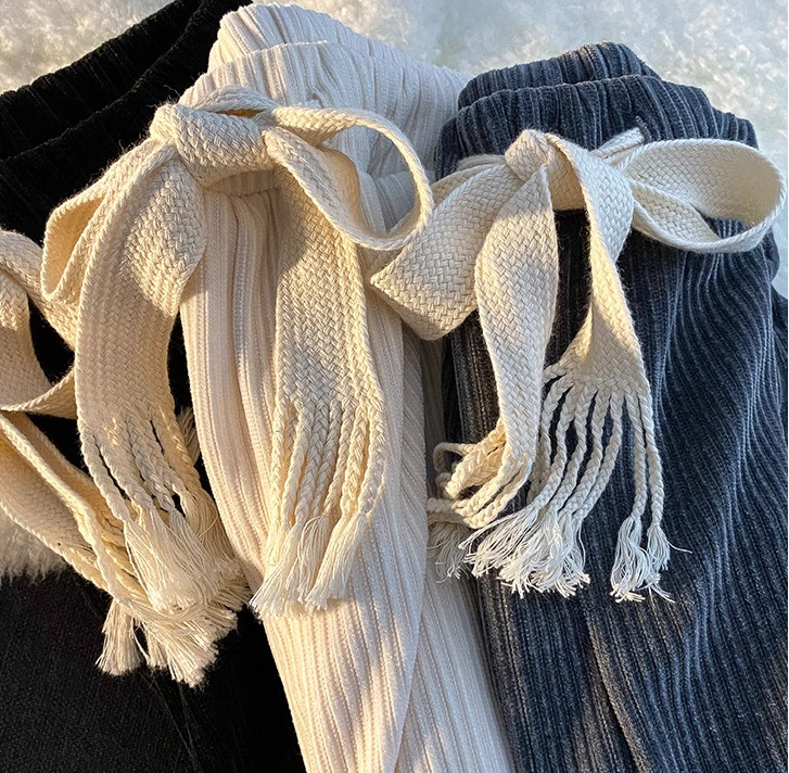 直播常年有货8坑灯芯绒高腰垂感直筒阔腿休闲裤男女102B-K192P45图片