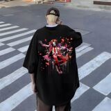 纯棉美式嘻哈红西装小丑潮牌短袖t恤男女夏高街T恤102B-T2089P30，男装T恤，星座102B